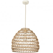 Φωτιστικό Κρεμαστό Καμπάνα Φ40cm E27 230V Καφέ Σχοινί 4047-A